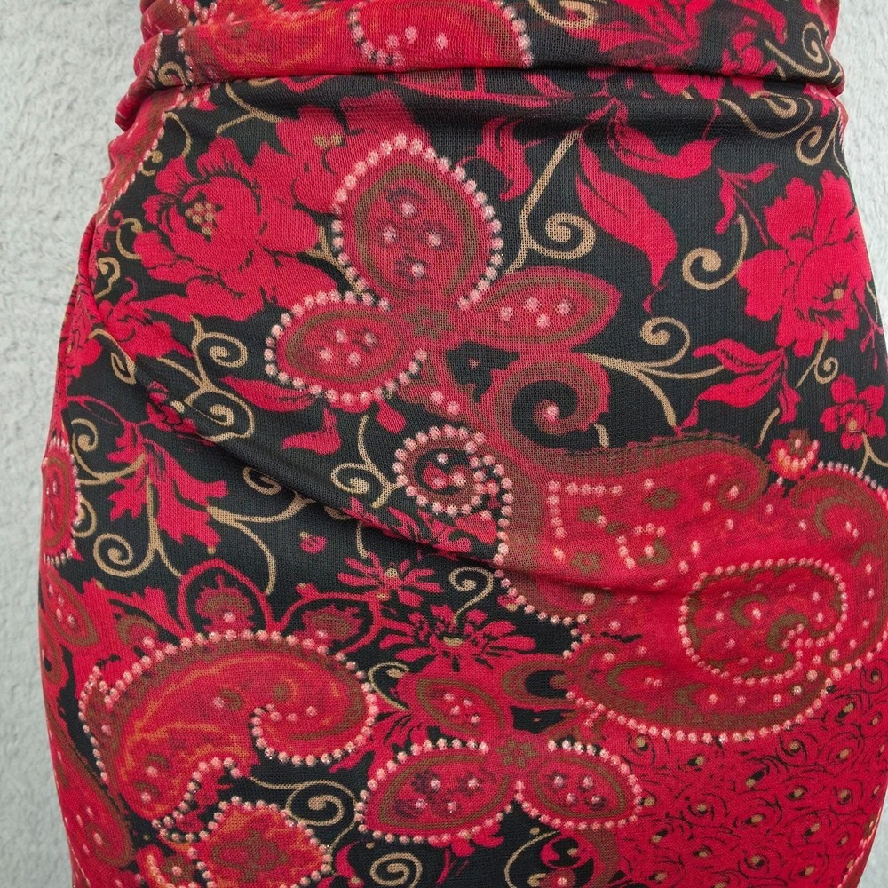 Y2K Vintage Rampage Dress Women M Red Black Asymmetrical Whimsigoth Fairy Floral - Picture 12 of 16